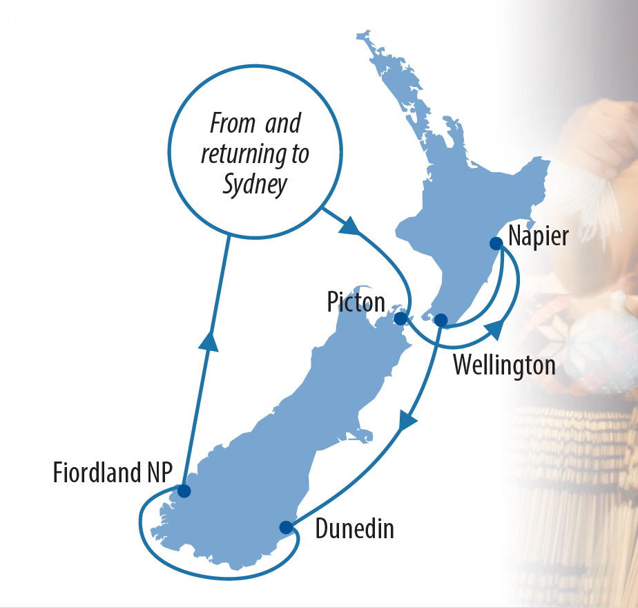 Country Music Cruise to New Zealand Map