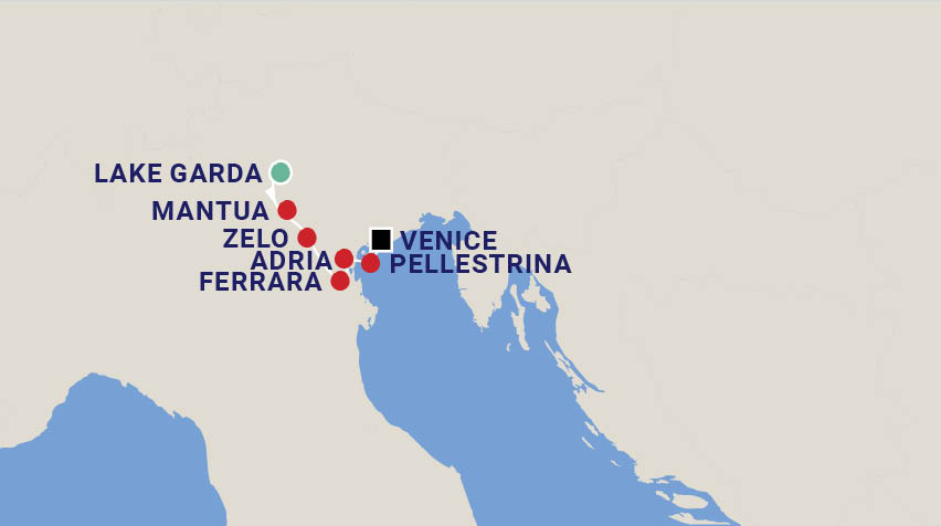 Cycle the Waterways of Venice Map