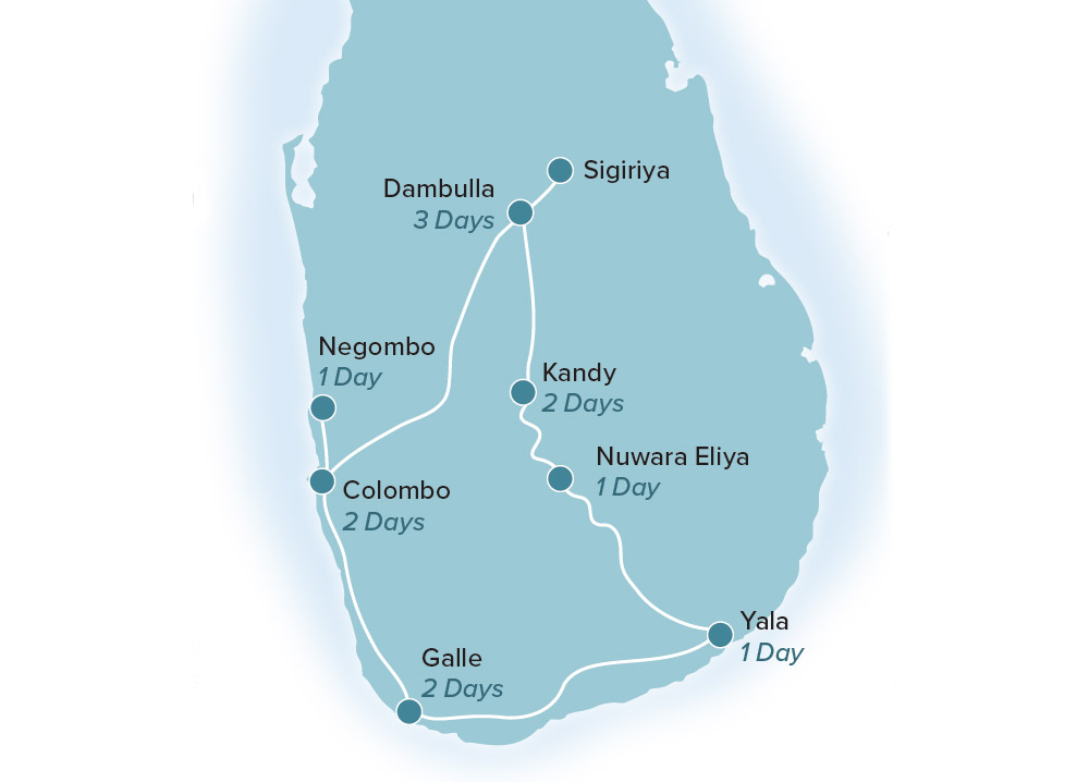 Highlights of Sri Lanka Map