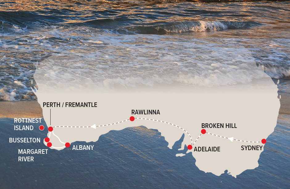 Indian Pacific Rail Journey Western Australia Map