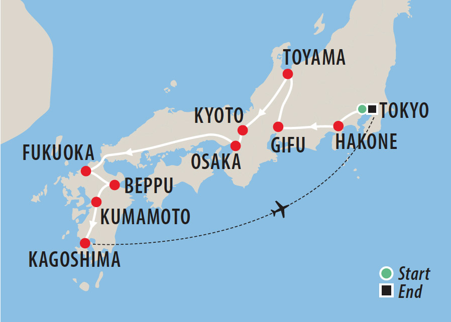 Rail Journeys of Japan Map