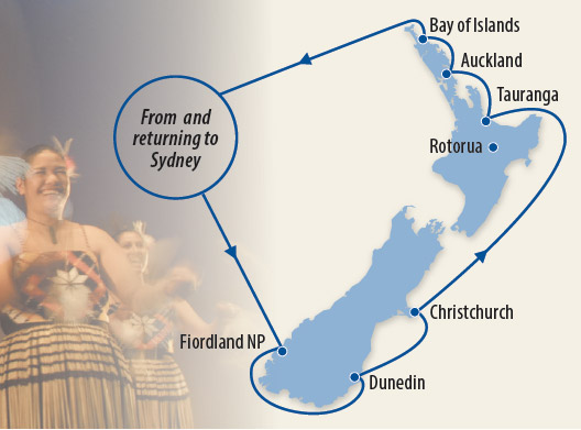 Country Music Cruise to New Zealand Map