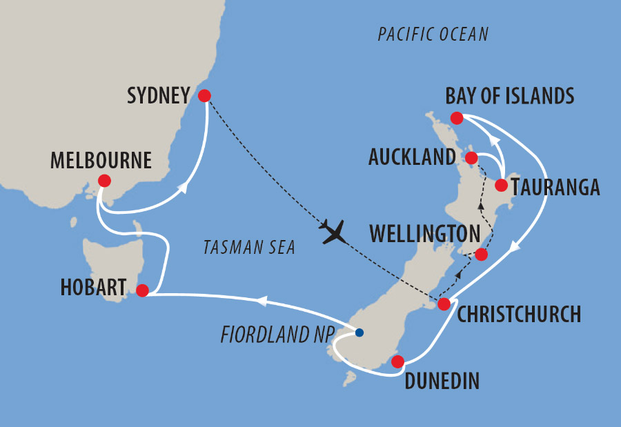 Rail Journeys of Australia & New Zealand Map