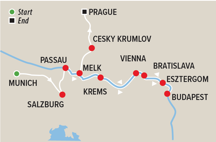 Prague, Bavaria and the Danube with Michael Mclaren Map