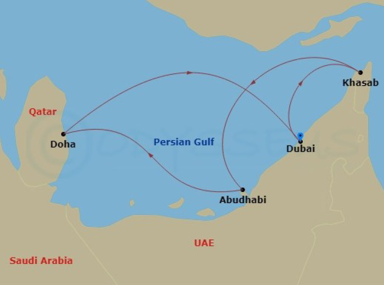 Qatar Grand Prix Fly, Cruise & Stay Package Map