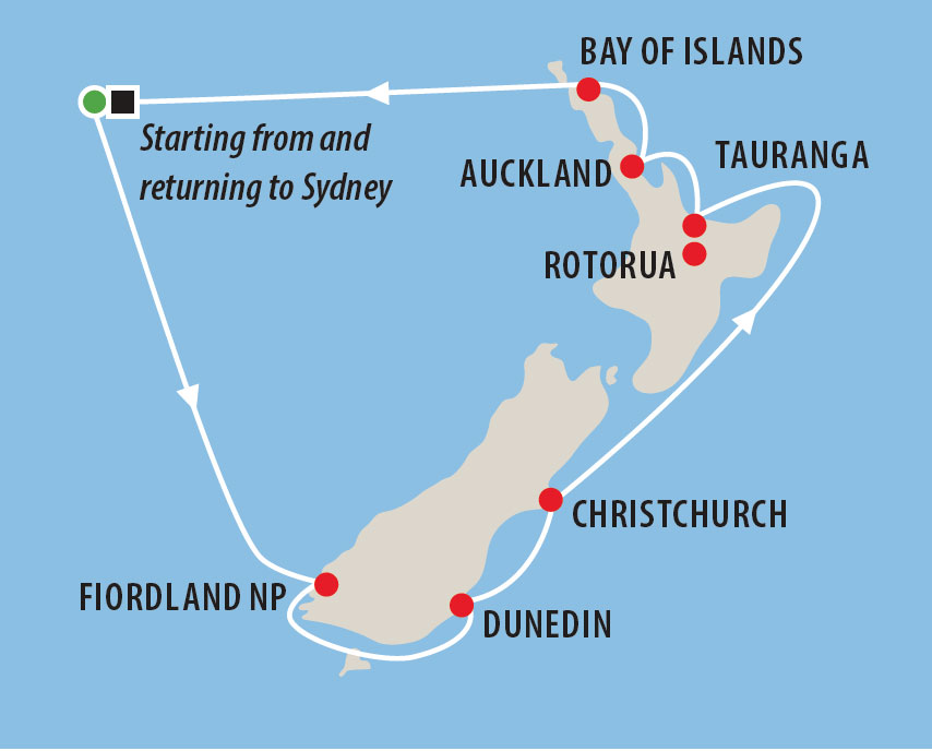 Hand Stitching at Sea New Zealand Cruise with Anni Downs Map