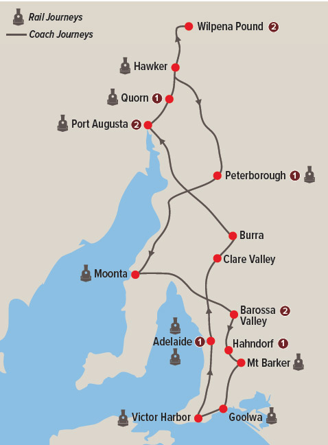 Heritage Railways of South Australia Map