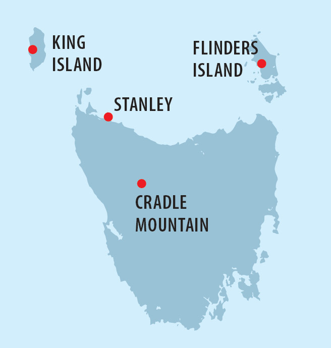 Flinders & King Islands with Cradle Mountain & Stanley Exploration Tour Map