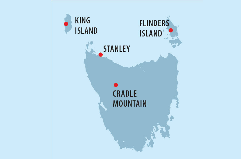 Flinders & King Islands with Cradle Mountain & Stanley Exploration Tour Map