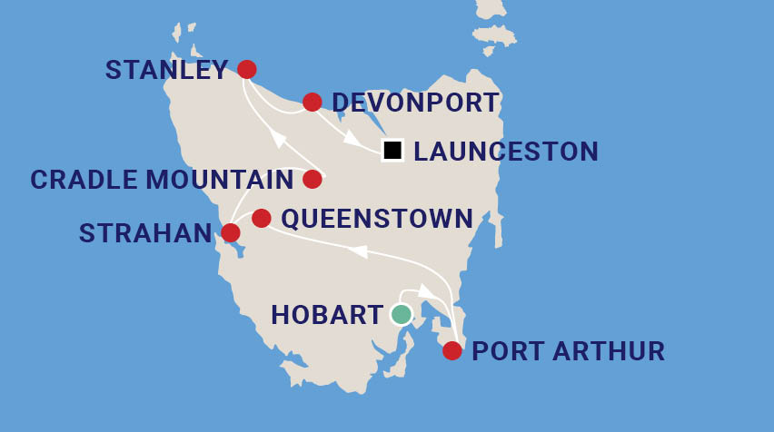 Tasmania Music Tour with John Howie Map